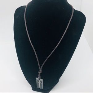 Braided Rope Cross Necklace